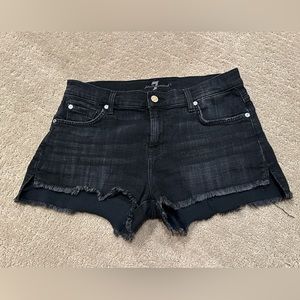 7 for All Mankind Black Cutoff Shorts, Size 26